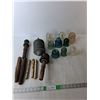Image 1 : (9) Glass Insulators-Some Chips, Surge Arrestor, Misc.