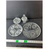 Image 1 : (2) Crystal Sugar Bowls, Tray & Glass Tray