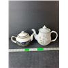 Image 1 : (2) Teapots- Ceramic Tetley & Flowered Stoneware