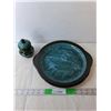 Image 1 : Blue Mountain Pottery Ceramic Plate 13.25" Diameter & Storage Container with Lid
