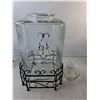 Image 3 : (2) Glass Beverage Dispensers with Metal Stands 17.5" Tall