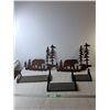 Image 1 : (2) Metal Wall Art Pieces & (3) Wooden Shelves