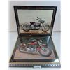 Image 1 : (2) Framed Motorcycle Wall Art - Each 20" x 16"