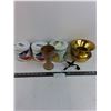 Image 1 : (3) Vintage Tins, Earthenware Goblet, Spitoon, Speaker Headpiece