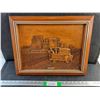 Image 1 : Framed "Taking a Break" Carved Wood Art 19" x 15"