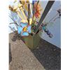 Image 2 : ** Various Garden Decor Stakes  in Metal Planter  -  PICK UP ONLY
