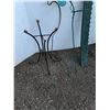 Image 2 : ** (3) Planter Holders - 48" Tall & Green Garden Fence - 52" Tall & Garden Fountain Metal Base - CAN