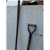 Image 5 : (7) Yard Tools: Pitch Fork, Grain Shovel, Hoe, (2) Squeezes, (2) Spades - CANNOT SHIP