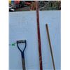 Image 4 : ** (5) Yard Tools: (2) Grain Shovels (2) Spades, Broom - CANNOT SHIP