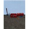 Image 1 : ** Little Wood Red Wagon, Tool Box, Metal Gas Can, Sledge Hammer,  TrimmersPipe Wrench