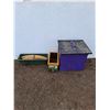 Image 1 : ** Wood Purple Storge Box, Painted Cow "Wagon" Planter Box, Wood Oval Peices - Cannot Ship