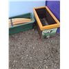 Image 2 : ** Wood Purple Storge Box, Painted Cow "Wagon" Planter Box, Wood Oval Peices - Cannot Ship