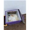 Image 3 : ** Wood Purple Storge Box, Painted Cow "Wagon" Planter Box, Wood Oval Peices - Cannot Ship
