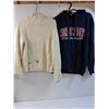 Image 1 : (1) Hoodie (1) Sweater- Size Medium - White Knitted & Lethbridge College