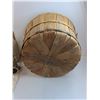 Image 2 : Wooden Weave Basket - 18" Dia, Mountable Grain Grinder, Pea Sheller
