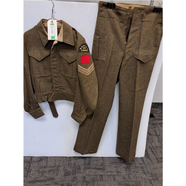 # Sask L.I. M.G. Canada Dress Coat & Pant Set - Coat: Size 11 & Pants: Size 8 - Dated 1943