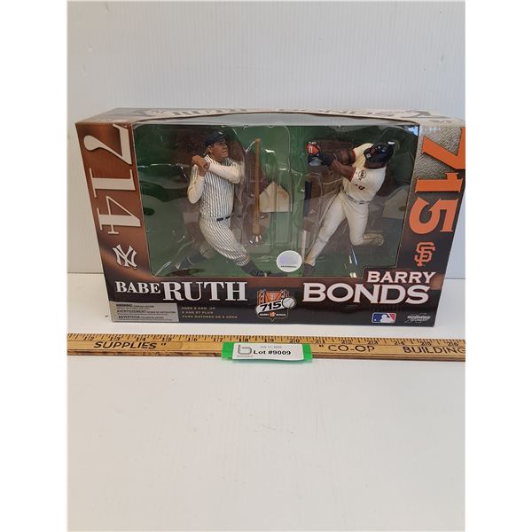 MLB Babe Ruth & Barry Bonds Figurine Set in Box