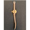 Image 4 : ^ Vintage Small Pocket/Wrist Watch - 14K Gold & Leather Strap - Needs Glass Cover - As Is