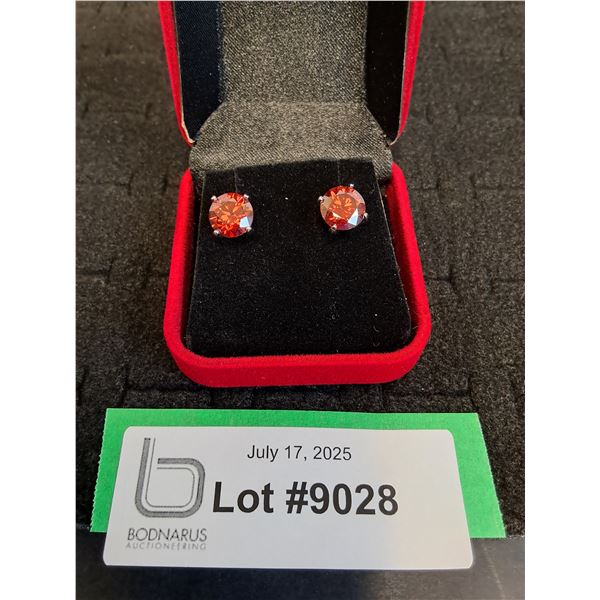 ^6.00 CT TW GRA Certified Round Brilliant Cut Moissanite Stones VVS Fancy Red Color Set in 4 Claw Ea