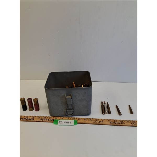 *^Metal Ammo Case w/Various Shotguns Shells, 30-30, .222 - NEEDS PAL