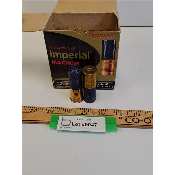 *^ Imperial 12 Gauge Shotgun Ammo in Box - Appears Almost Full - NEEDS PAL
