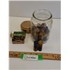 Image 1 : *^ Glass Jar of Various Ammo - Box of Remington 22 Ammo & 12 Gauge Ammo - NEEDS PAL