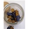 Image 3 : *^ Glass Jar of Various Ammo - Box of Remington 22 Ammo & 12 Gauge Ammo - NEEDS PAL