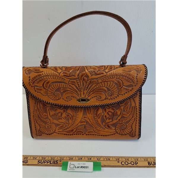 Custom Tooled Leather Ladies Purse - 12" x 9"