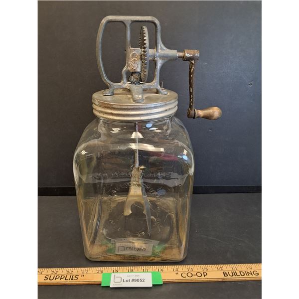 Vintage Blow Butter Churn Glass 