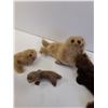 Image 5 : (8) Handmade Tanned Leather & Fur Seal Figurines - Assorted Sizes
