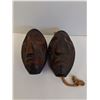 Image 2 : Hand carved Indonesian Wood Head Decor Set- 7.5" x 4.5"