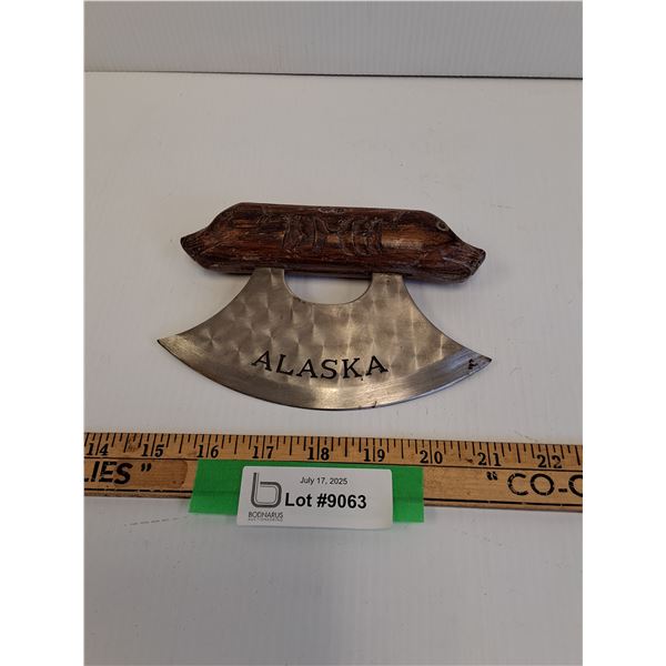 Alaskan Ulu Knife- Wood Handle- 7" x 4"