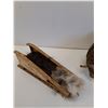 Image 2 : Handmade Indigenous Sled (PA 1968) & Muskox Figurine - 7" x 5"