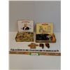 Image 1 : (2) Cigar Boxes-(1) Wooden Puzzle, Indigenous Bead Work- Dominoes And Pins