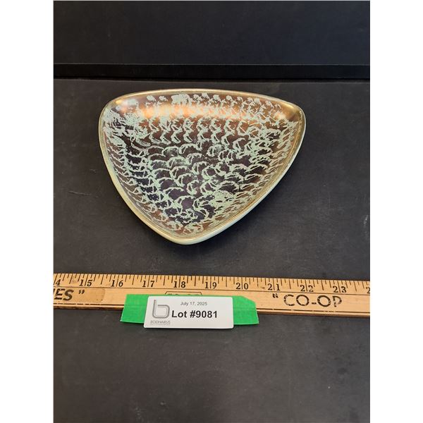Vintage Fohr Ceramic Triangle Serving Dish - Made in Germany - 8" x 8.5"