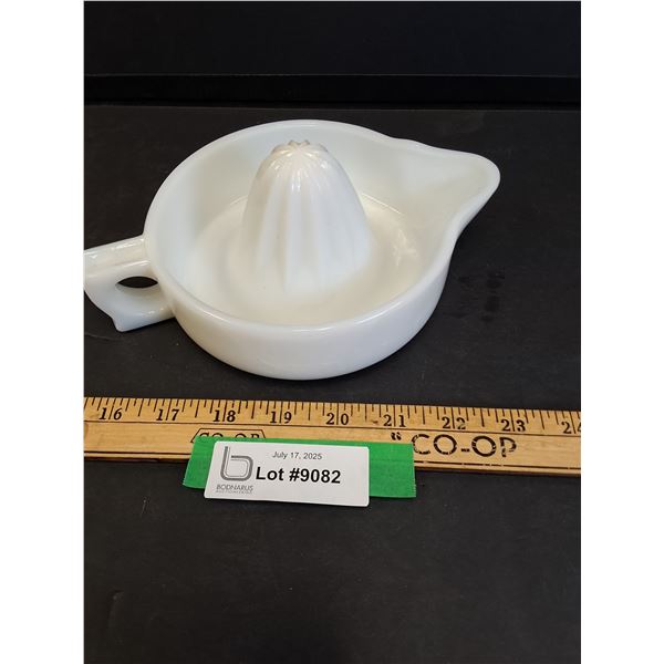 Vintage Sunkist Milk Glass Juicer/Reamer - 9" x 6" x 3"
