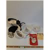 Image 1 : Vintage Sunbeam Mix Master w/Accessories & Milk Glass Bowls - Powers On - Has Manual