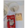 Image 2 : Vintage Sunbeam Mix Master w/Accessories & Milk Glass Bowls - Powers On - Has Manual