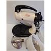 Image 4 : Vintage Sunbeam Mix Master w/Accessories & Milk Glass Bowls - Powers On - Has Manual