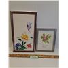 Image 1 : (2) Watercolor Flower Pictures - 14" x 8" & 9" x 7"