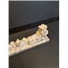 Image 2 : Pearlite Marble Craft Carved Dog Sled Figurine - 9" x 3" 1.5"