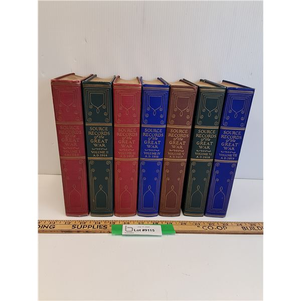 (7) Source of The Great War Books (World War One) - Hardcover Books