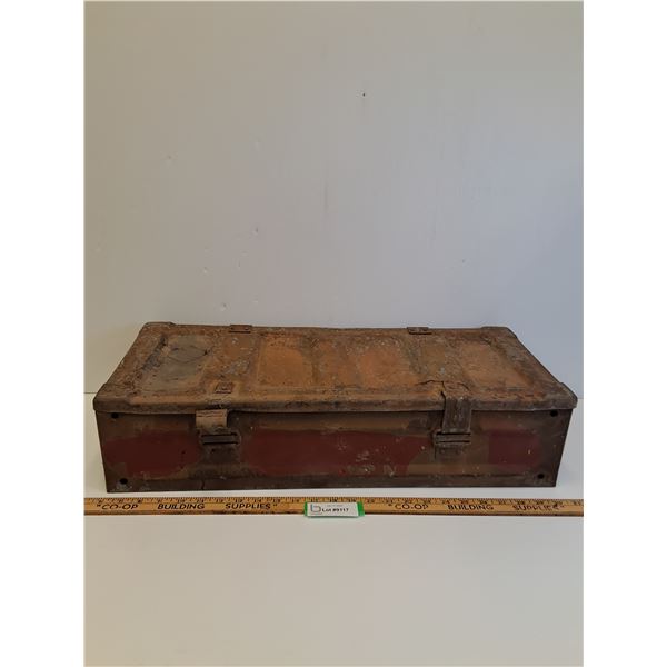 Vintage Metal Ammunition Box - 25" x 10" x 6"
