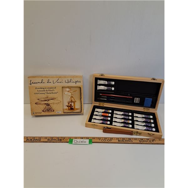 Reeves Art Paint Set & Leonardo Da Vinci Helicopter Building Set (Appears New)