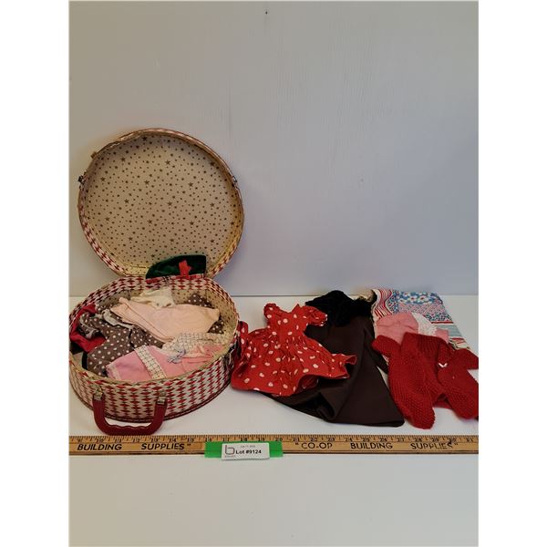 Vintage Ladies Hat Case w/ Custom Made Doll Clothes