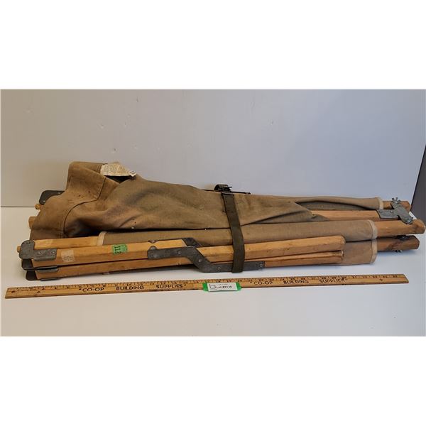 Tucker Vintage Wood & Canvas Cot - CANNOT SHIP