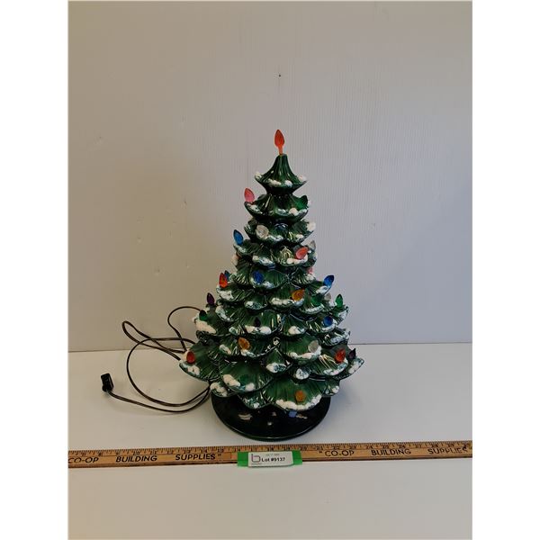 Vintage Atlantic Mold Style Ceramic Christmas Light-Up Tree - Has Music Box (Needs Un-Winding) - Chi