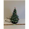 Image 1 : Vintage Atlantic Mold Style Ceramic Christmas Light-Up Tree - Has Music Box (Needs Un-Winding) - Chi