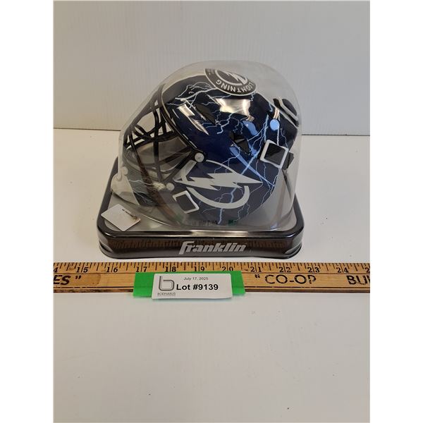 Tampa Bay Lighting Goalie Mini Helmet Display - 8" x 5" x 6"