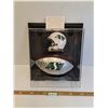 Image 1 : Chris Getzlaf Saskatchewan Roughriders Signed Football & Mini Helmet in Case - 19" x 17" x 9"